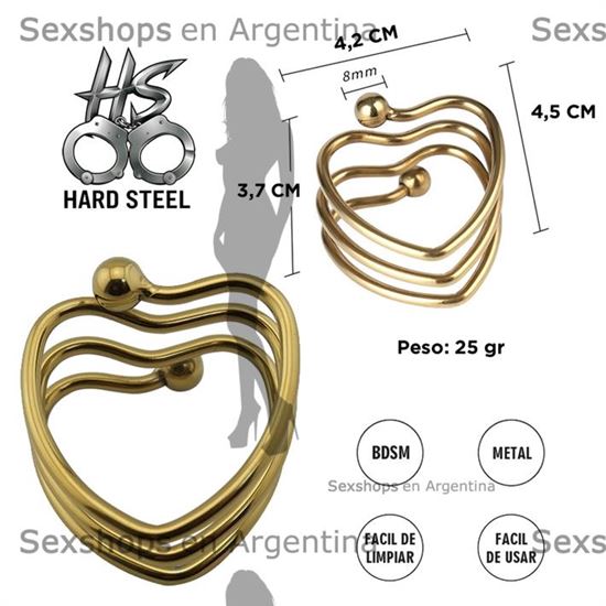 Heart Shape Anillo peneano metalico